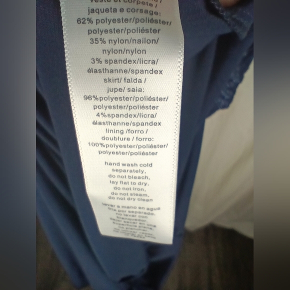 Alex Evenings Long Empire Waist Dress Scoop Neck Bodice Navy Blue Size 12P NWT - Picture 7 of 10